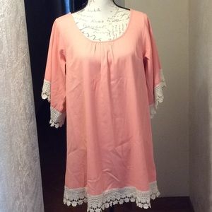 Pink and white dress